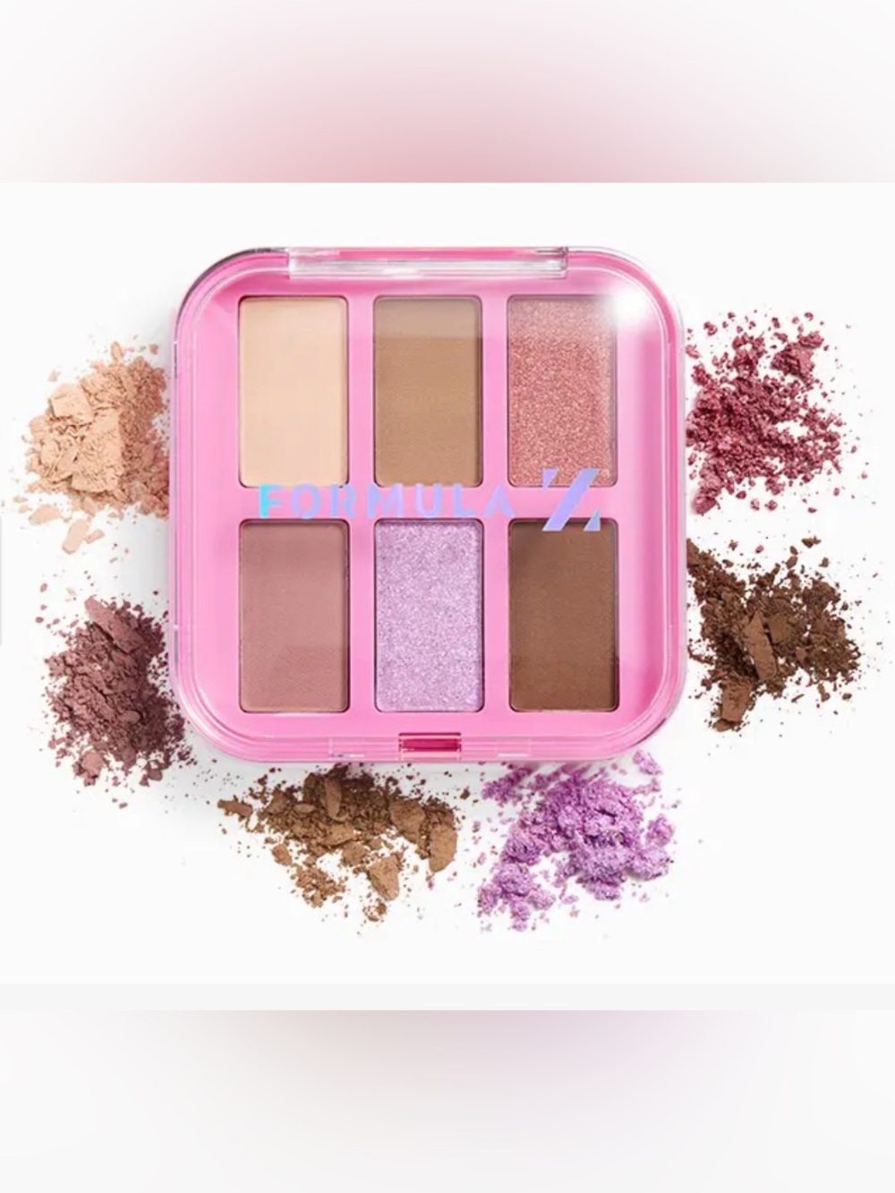 Pink 6-Color Eyeshadow Palette — Soft Neutrals & Rose Shades